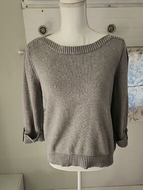 Karen Scott Gray Knit Sweater